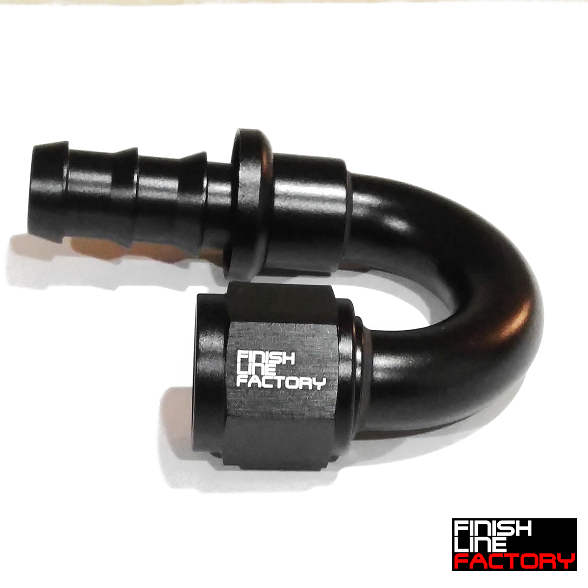 FLF Push Lock Hose End - 180 Degree - 06 AN