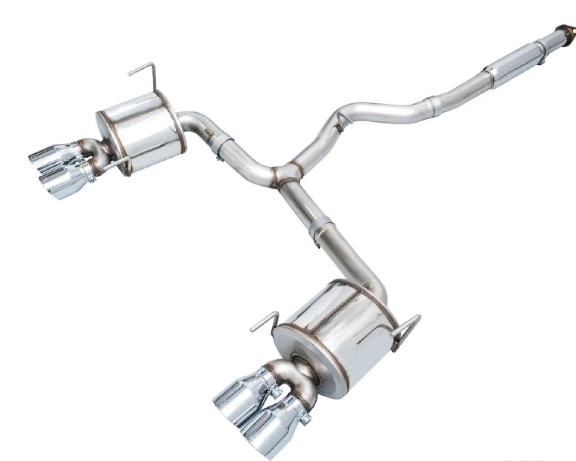 AWE Tuning Touring Edition Exhaust | 3" Diameter | 4" Quad Chrome Silver Tips Subaru WRX 2022-2025