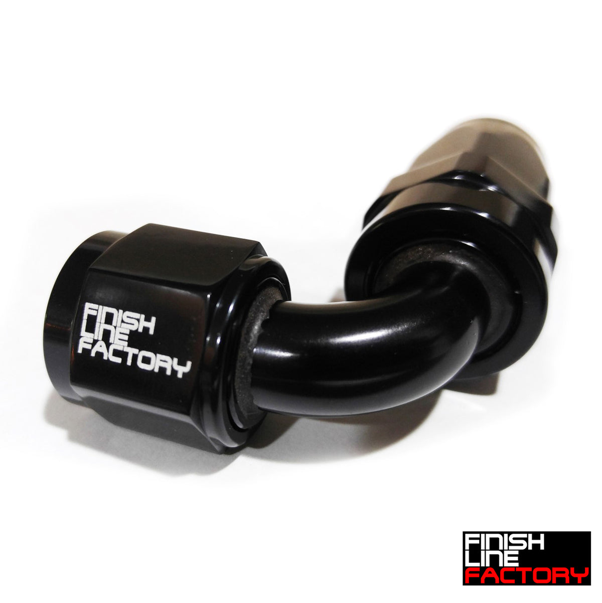 FLF Swivel Hose End (Braided Rubber) - 90 Degree - 08 AN