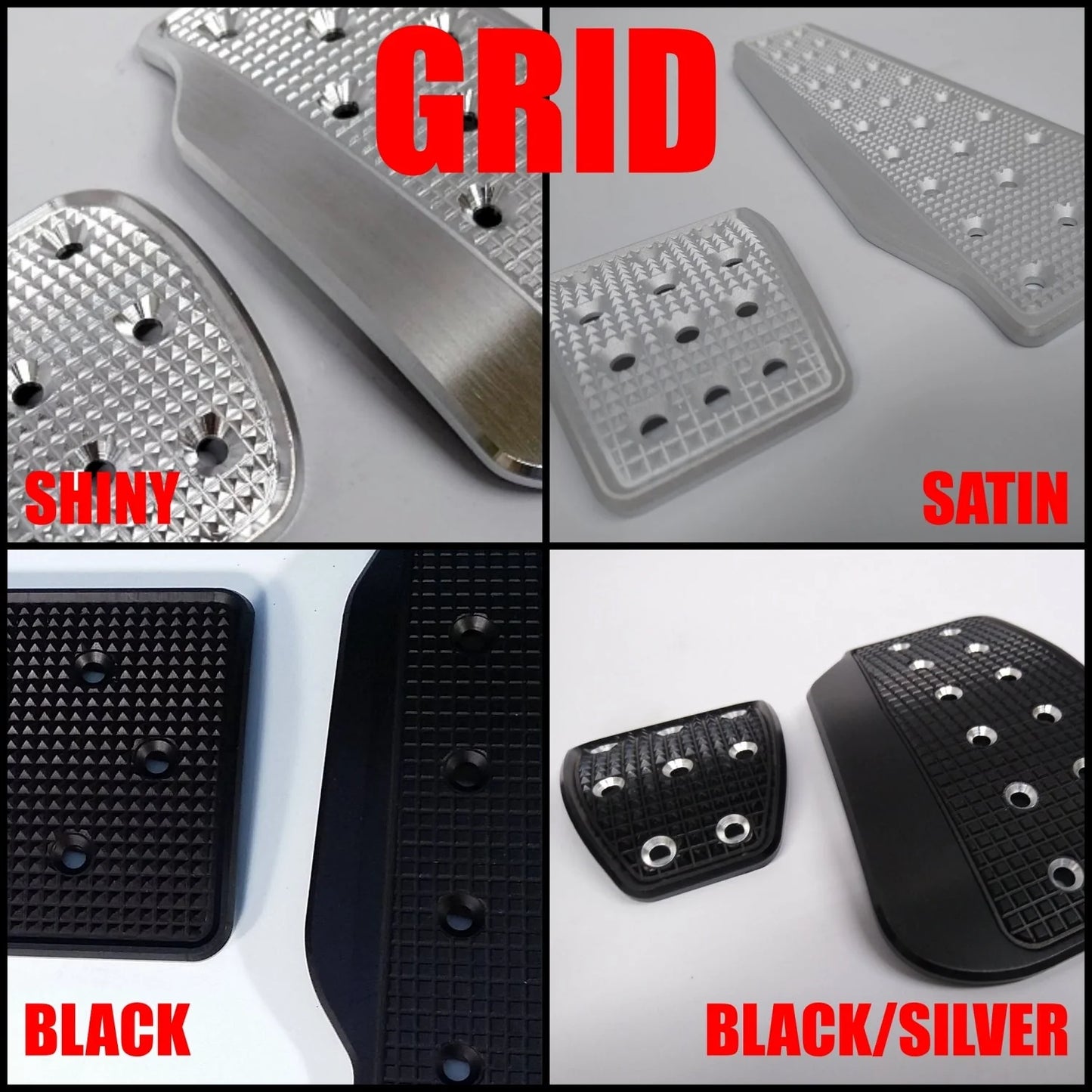 Subaru Impreza, WRX and STi 93-07 Racing Pedals - SATIN SILVER GRID