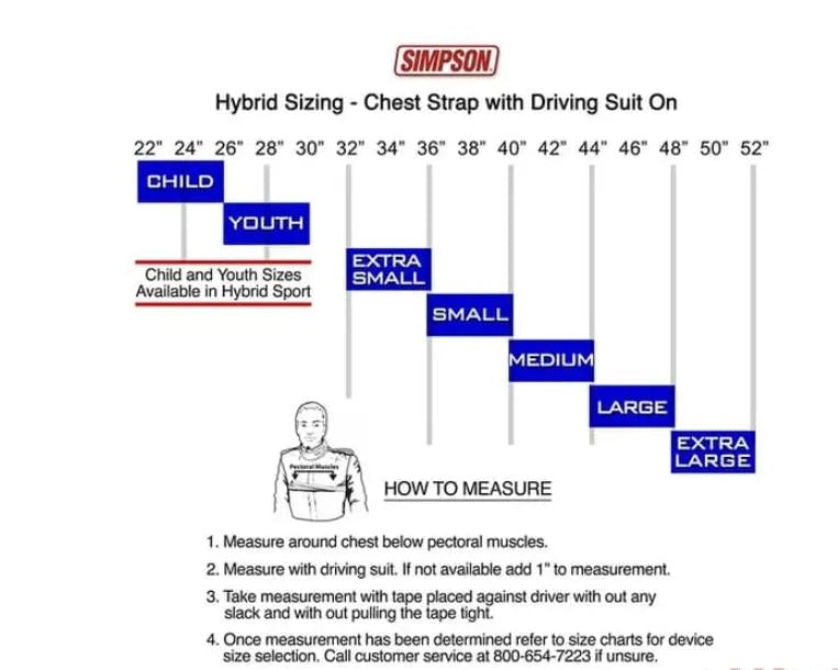 Simpson X-Small Racing Hybrid Pro Lite Head and Neck Restraint