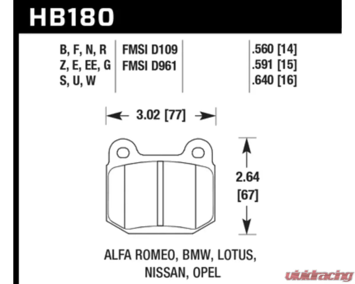 Hawk Performance DTC-30 Subaru STI Rear