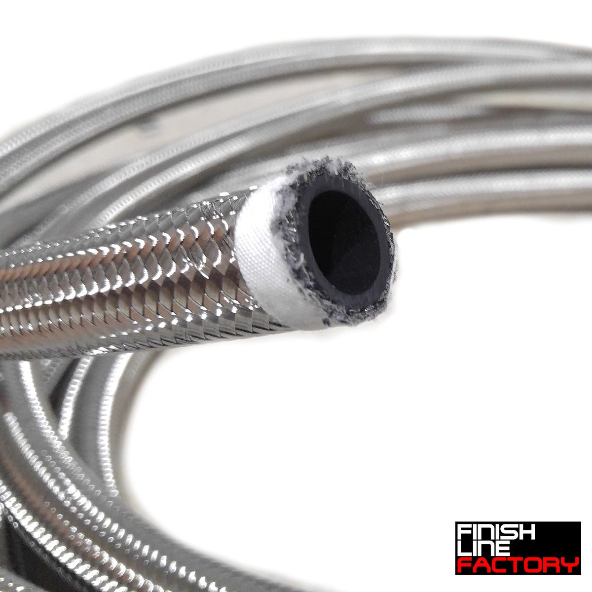 FLF Stainless Steel Braided Hose (05 Foot Roll) - 12 AN - 11/16" ID - 31/32" OD