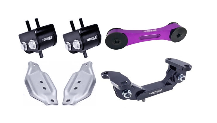 Torque Solution Engine / Trans / Purple Pitch Mount Kit w/ Mount Plates: Subaru WRX 2002-2014 / STi 2004+