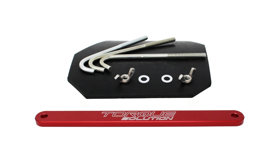 Torque Solution Small Battery Tie Down (Red): Subaru WRX / STi 2002-2007