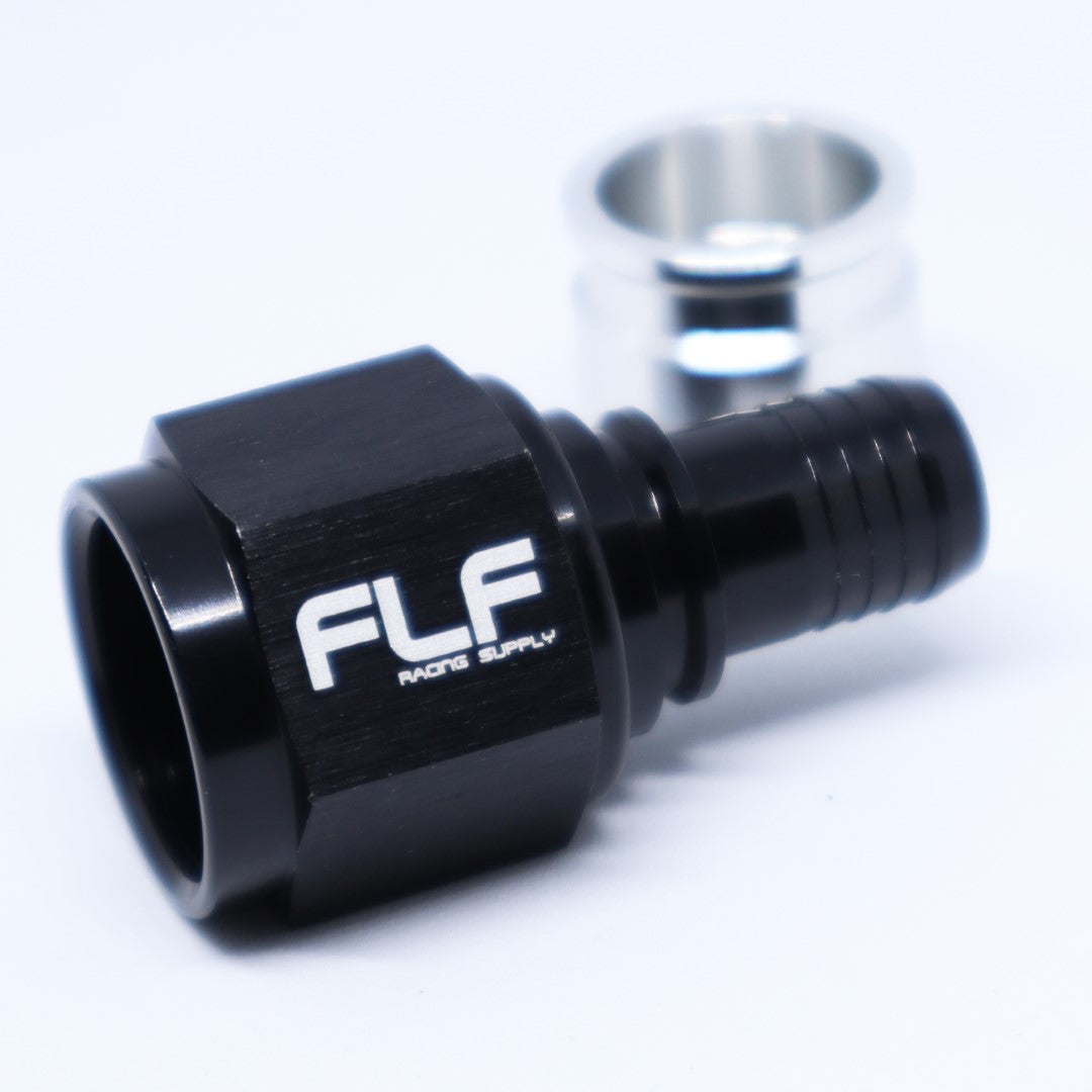 FLF Crimp-On Swivel Hose End (Braided PTFE) - Straight AN - 6 AN