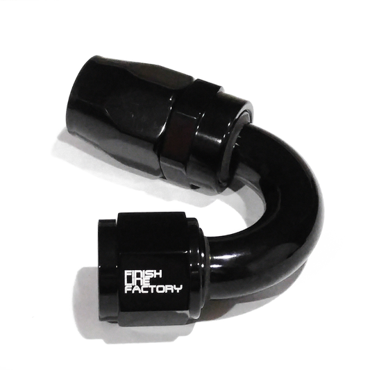 FLF Swivel Hose End (Braided Rubber) - 150 Degree - 04 AN