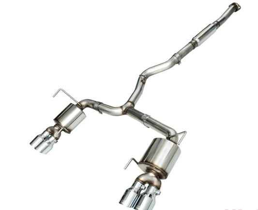 AWE Tuning Touring Edition Exhaust | 3" Diameter | 4" Quad Chrome Silver Quad Tips Subaru WRX 2015-2021