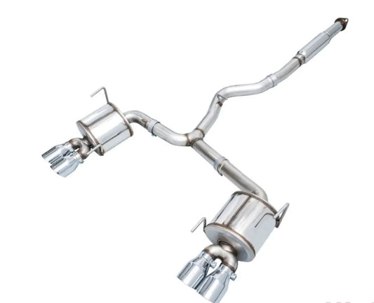AWE Tuning Touring Edition Exhaust | 3" Diameter | 4" Quad Chrome Silver Quad Tips Subaru WRX|WRX STI 2012-2021