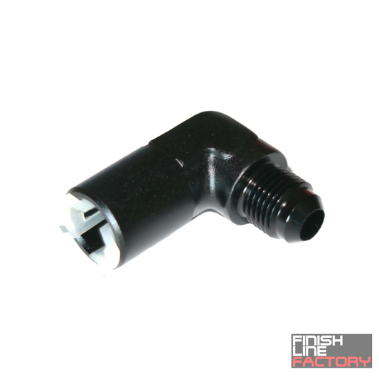 FLF AN to Female Quick Connect 90 Degree - 6AN - 5/16 QC Female