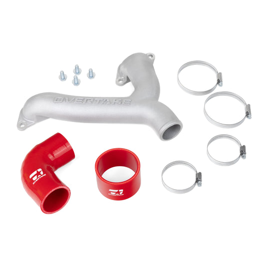 Overtake Top Mount Intercooler Y-Pipe Kit - Subaru 2004-21 STi - Red