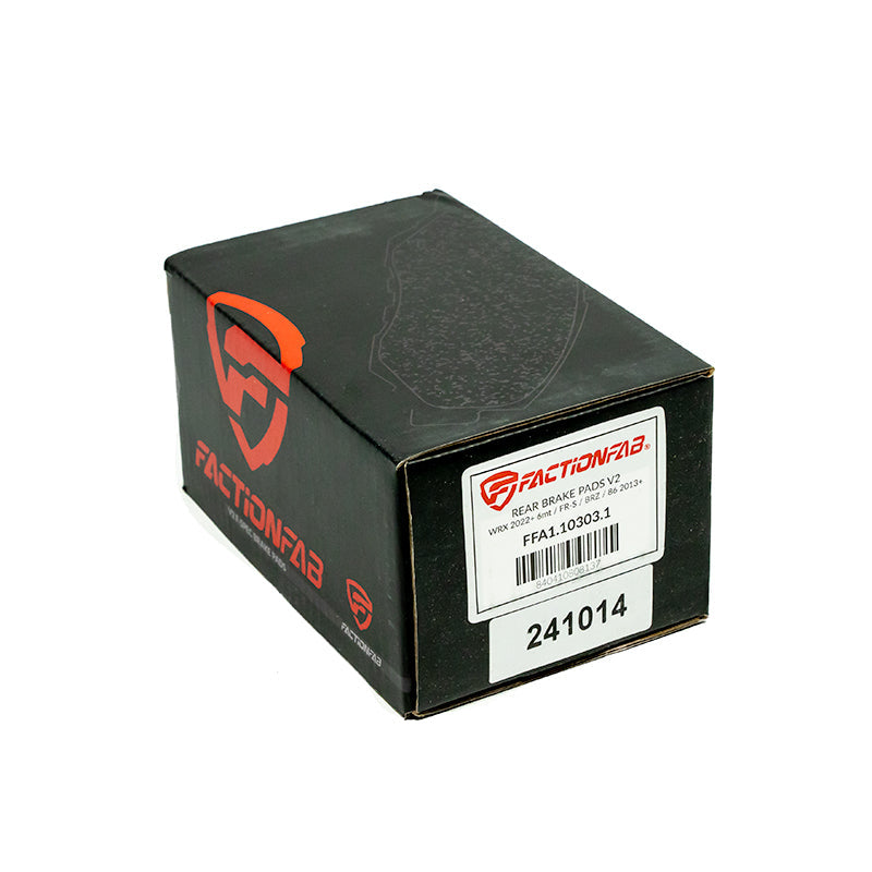 FactionFab V2 Rear Brake Pads - 2022+ Subaru WRX 6mt, 2013-2020 BRZ 86 / 2022+ BRZ GR86 Non-Brembo*