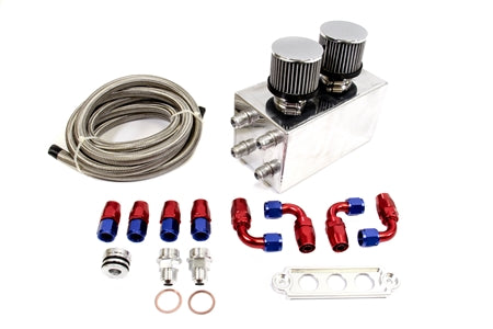 PLM Power Driven Universal Oil Catch Can Kit Breather Tank