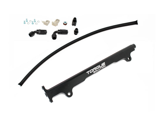 Torque Solution Billet Fuel Rail (Black): Mitsubishi EVO X