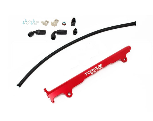 Torque Solution Billet Fuel Rail (Red): Mitsubishi EVO X