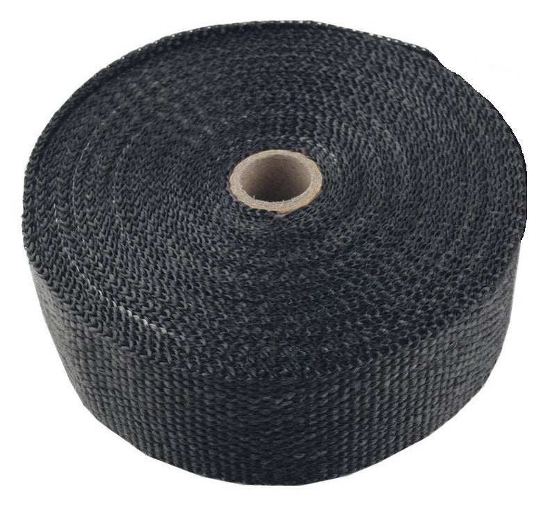 Torque Solution Fiberglass Exhaust Wrap (Black): Universal 1" x 50'
