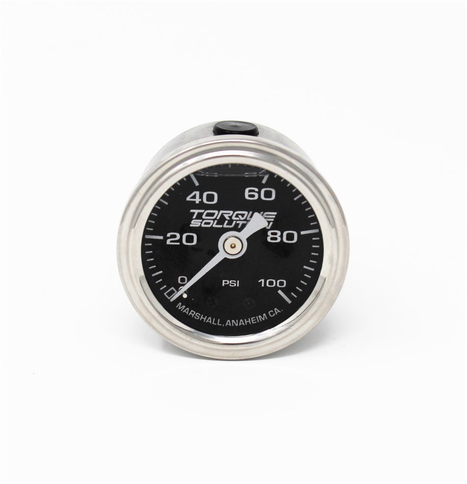 Torque Solution Fuel Pressure Gauge: 100 PSI 1/8 NPT