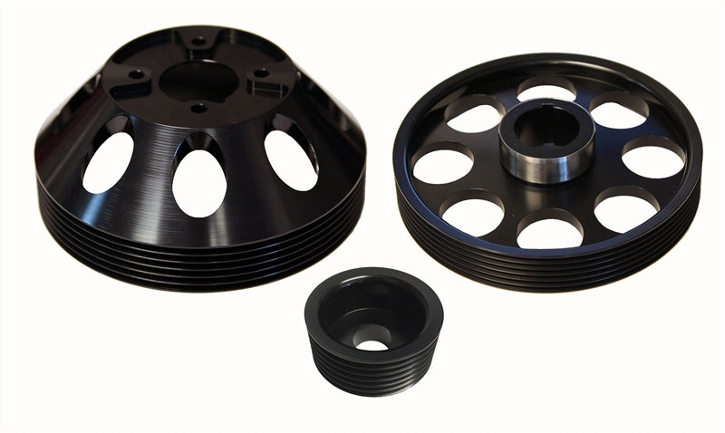 Torque Solution Lightweight Water Pump, Crank and Alternator Pulley Combo (Black): Hyundai Genesis Coupe 3.8 2010+