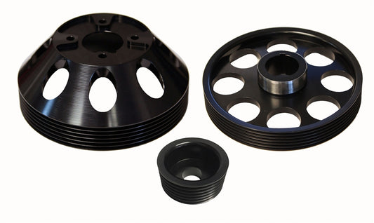 Torque Solution Lightweight Water Pump, Crank and Alternator Pulley Combo (Black): Hyundai Genesis Coupe 3.8 2010+