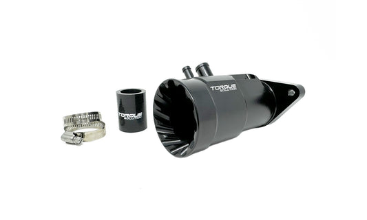 Torque Solution HD Billet Turbo Inlet (Black): Subaru WRX 2015-2021, Forester XT 2014-2018