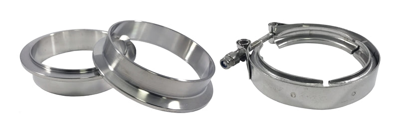 Torque Solution Stainless Steel V-Band Clamp & Flange Kit: 1.5" (44mm)