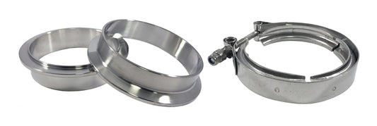 Torque Solution Stainless Steel V-Band Clamp & Flange Kit: 1.5" (44mm)