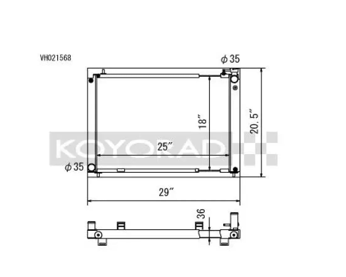 Koyo Cross Flow Radiator Nissan 350Z VQ35DE (MT) 2003-2006